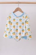 Blue bow lemon rashguard