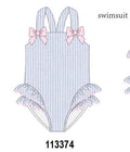 Blue Stripe One-Piece Swimsuit
