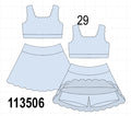 Blue Scalloped Yoga Skorts Set
