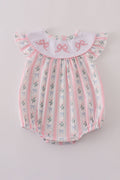 Pink Bow Embroidered Bow Bubble