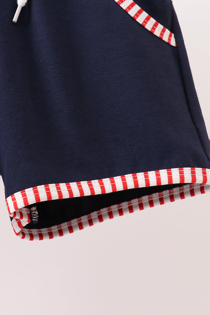 Red Stripe Car Embroidered Set